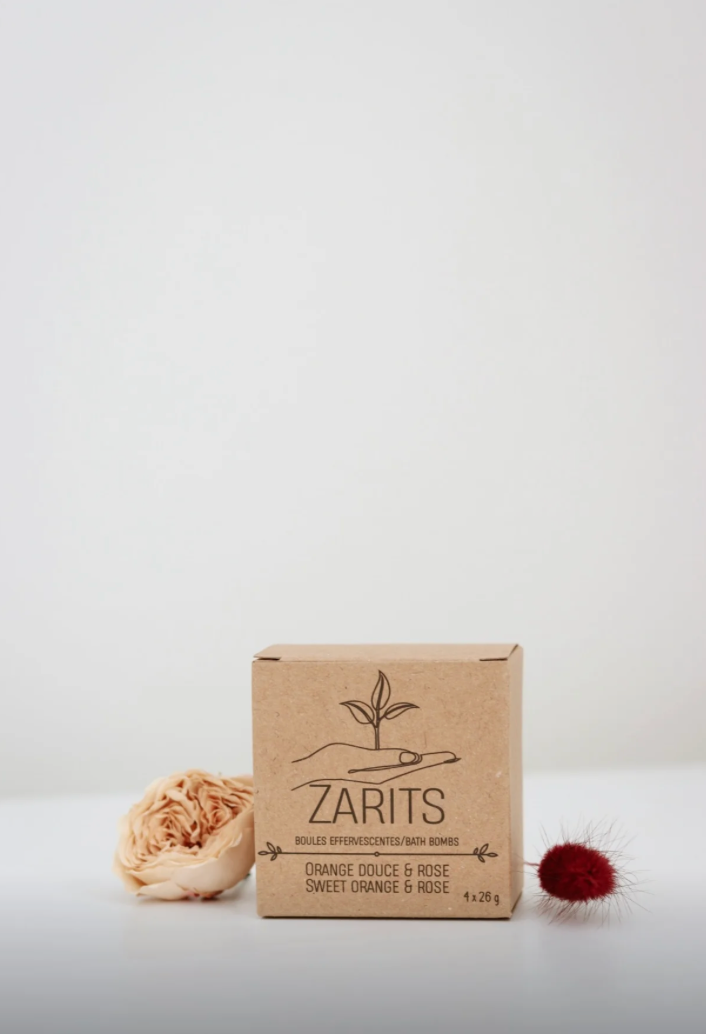 Bombe de bain Zarits à l'orange douce et aux pétales de rose