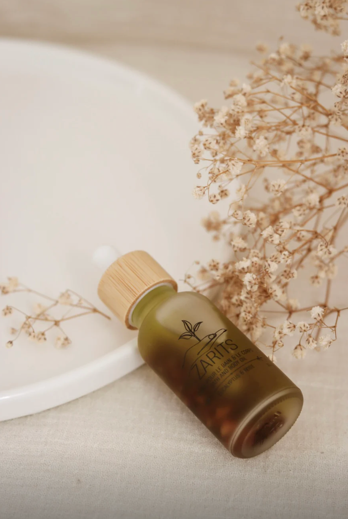 Huile de bain et de corps Zarits Eucalyptus et pétales de rose