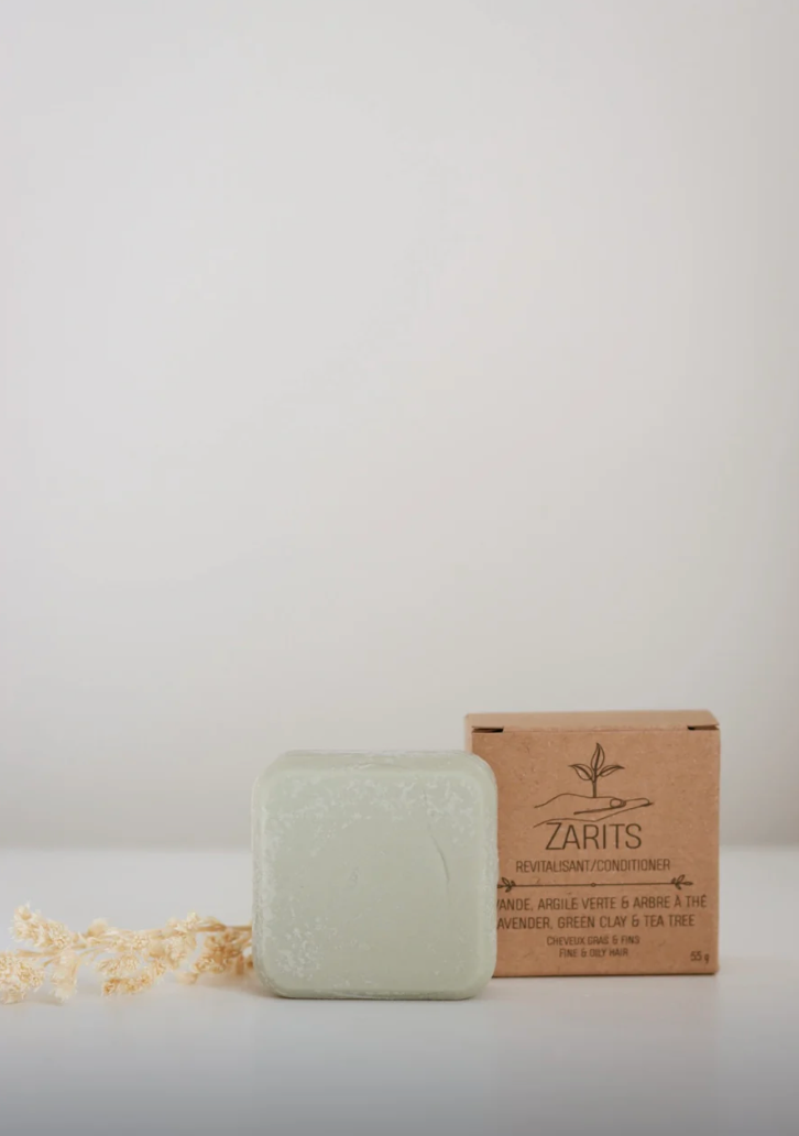 Après-shampoing Zarits à l'argile verte, à la lavande et à l'arbre à thé – Cheveux gras et fins