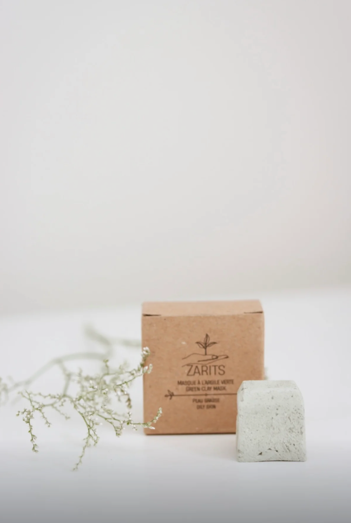 Masque solide à l'argile verte Zarits – Pour peaux grasses ou mixtes