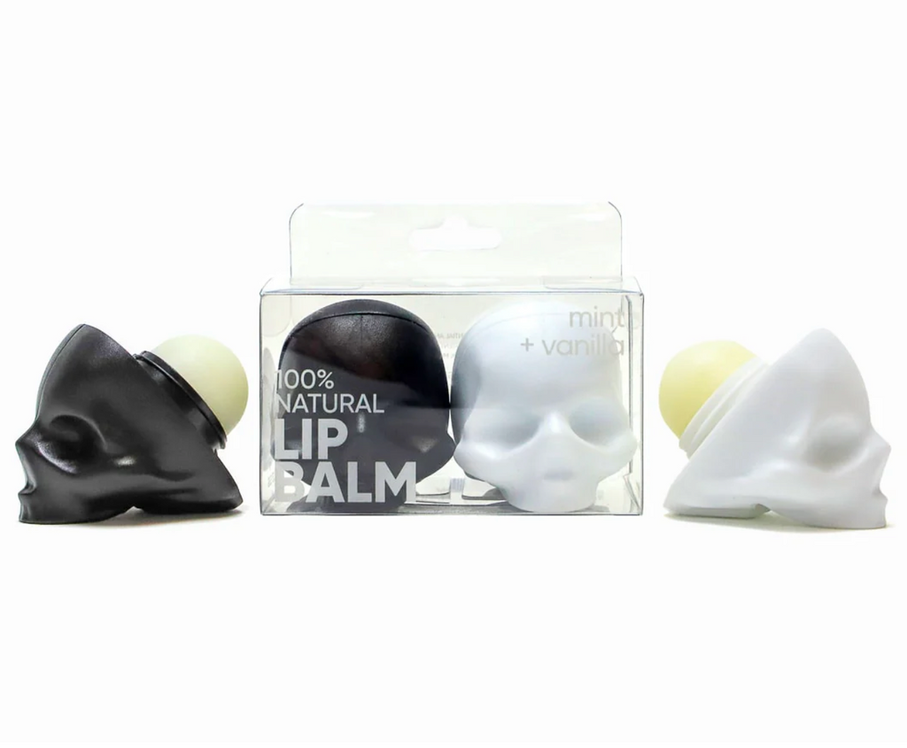 Baumes à lèvres Rebels Refinery Skull, lot de 2 – Menthe noire et Vanille blanche