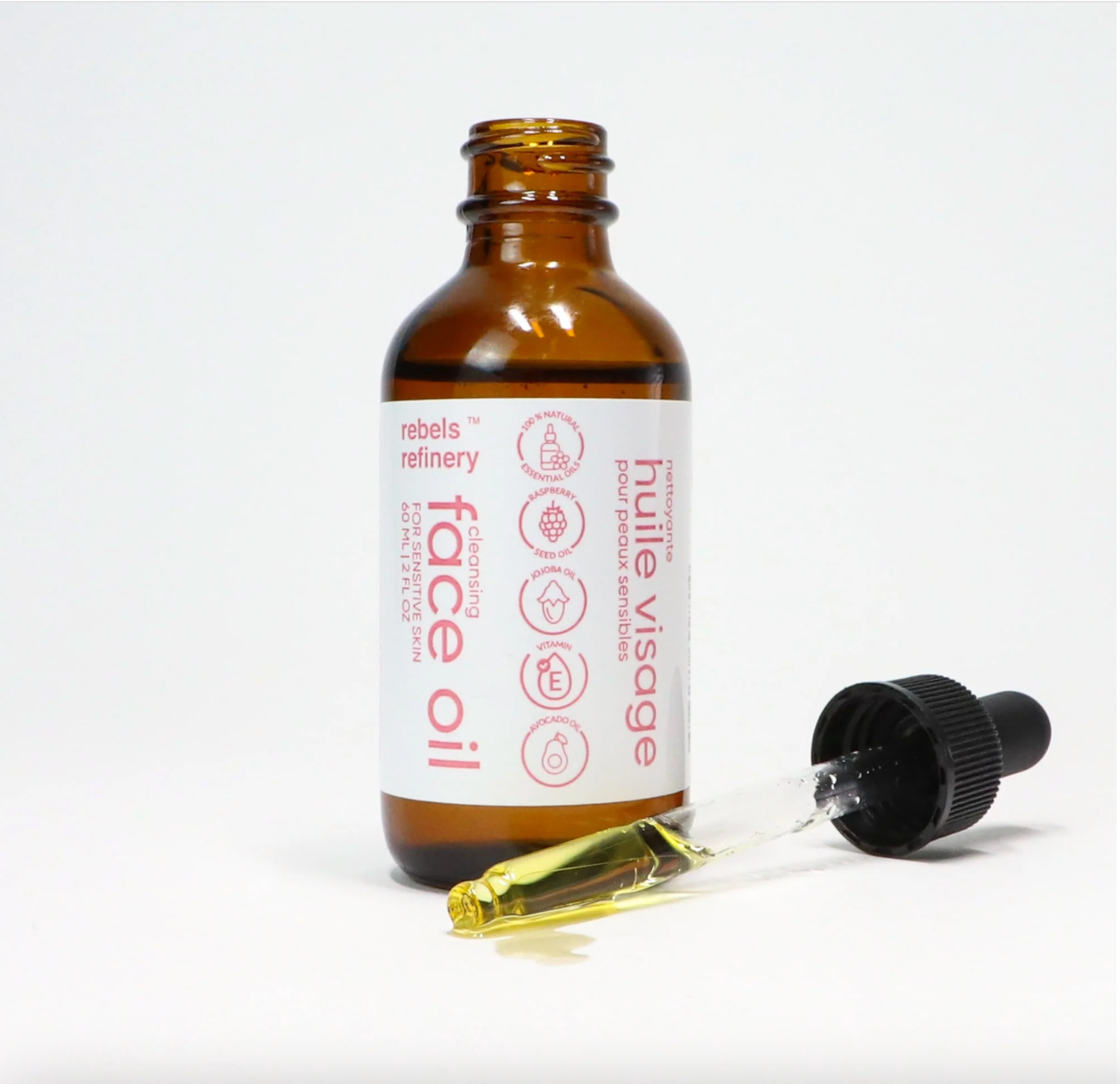 Huile nettoyante visage 100 % naturelle Rebels Refinery