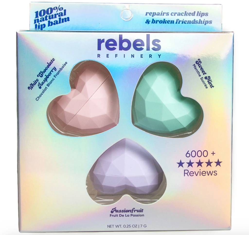Baume à lèvres en forme de cœur de Rebels Refinery – Coffret cadeau