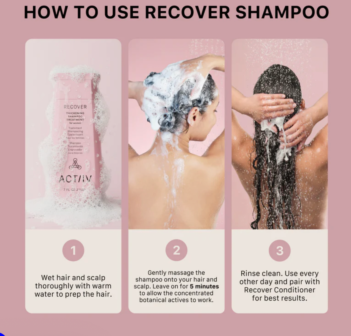 Shampoing épaississant Actiiv Recover pour femmes