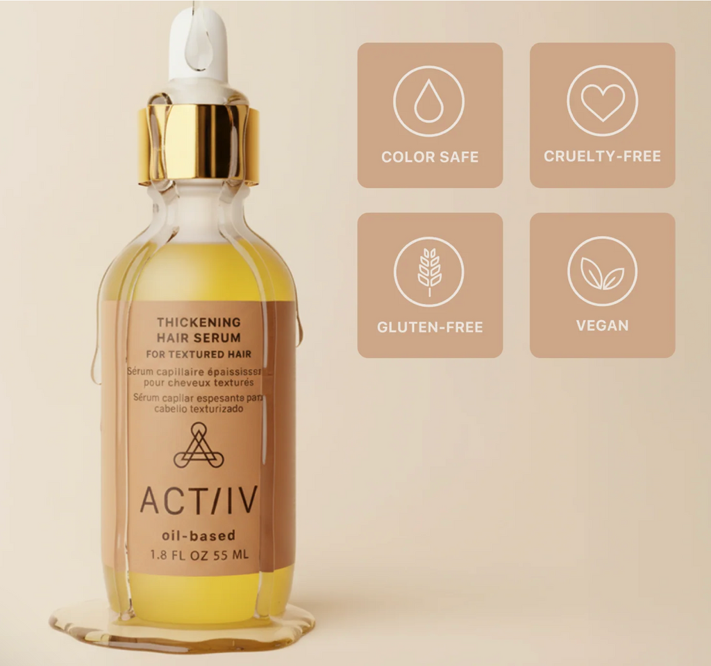 Sérum capillaire épaississant Actiiv – À base d'huile pour cheveux texturés