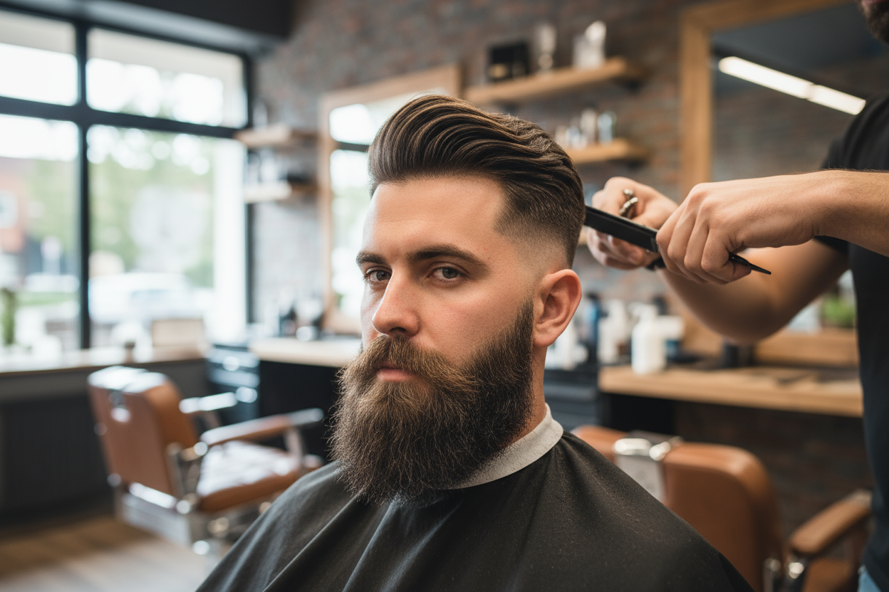 man haircut and beard